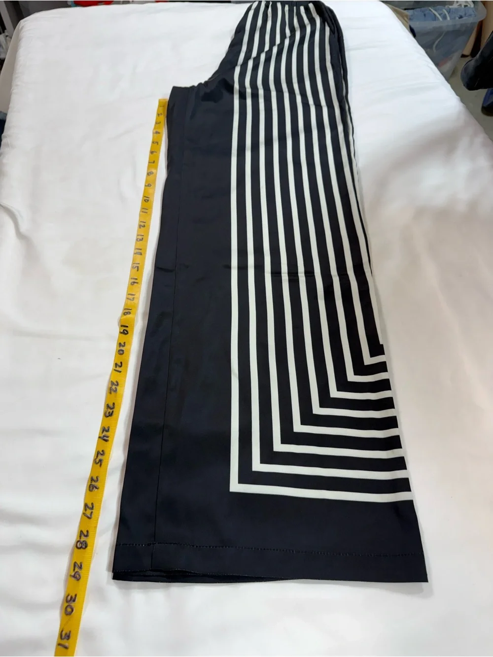 COMMENSE Black & White Striped Wide-Leg Pants size S